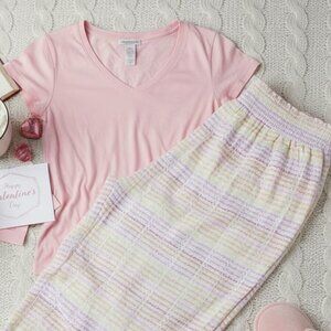 Victoria's Secret Rainbow Script Logo Pajama Pants White